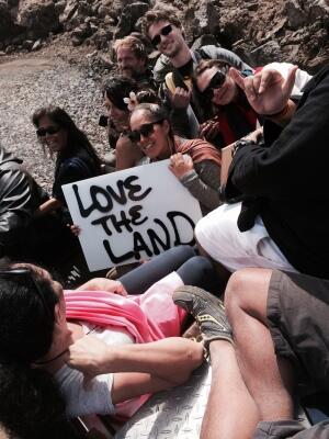 This truck made it onto the summit before the cops closed the road. Those who made it to the top had to walk miles in and then wander the labyrinth of trails looking for the event.