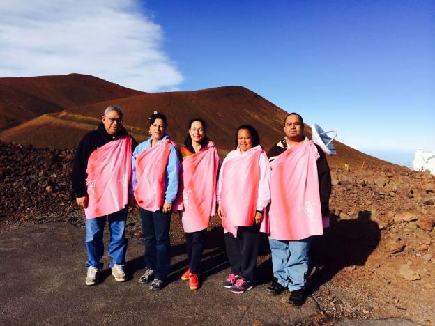 Six Hawaiians went to the summit to do protocol and pule (prayers) after the sunrise ceremony.